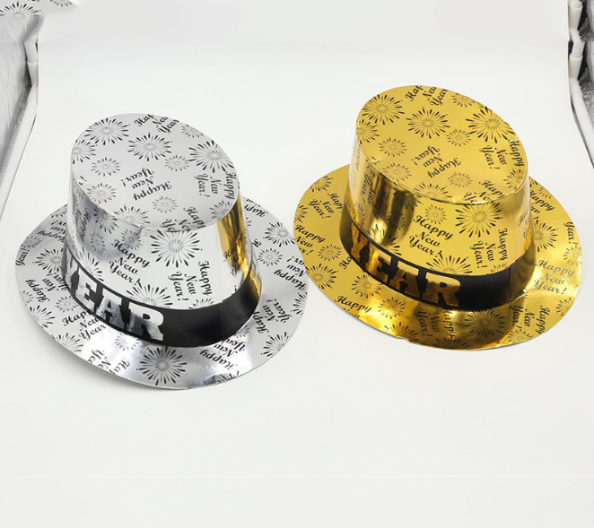 Feliz año nuevo fiesta de año nuevo fiesta de baile artículos sombrero de papel sombrero de cristal sombreros al por mayor Specification image