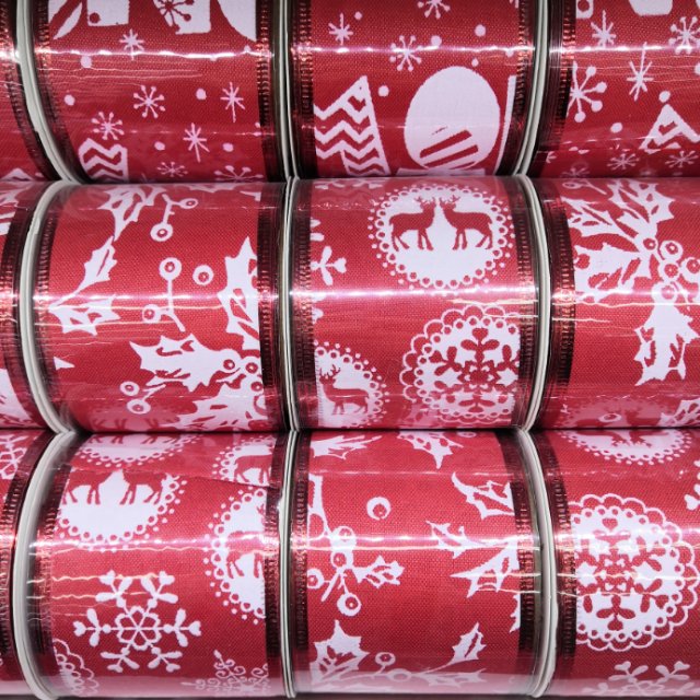 红色图案包边包带包装带丝带生日礼物厂家直销包装带塑料1