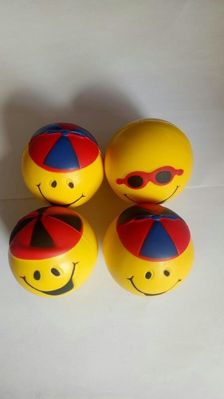 Pu Foam Pressure Relief Ball Cartoon Smiley Face Shape Pressure Relief Shot Toy Ball
