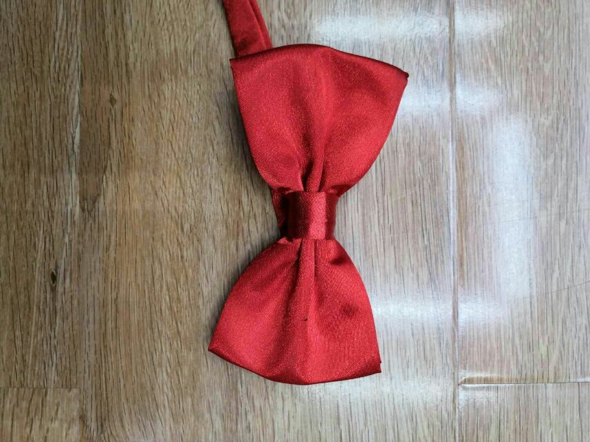 Men's polyester bow tie solid color tie formal wear tie new trendy tie Specification image