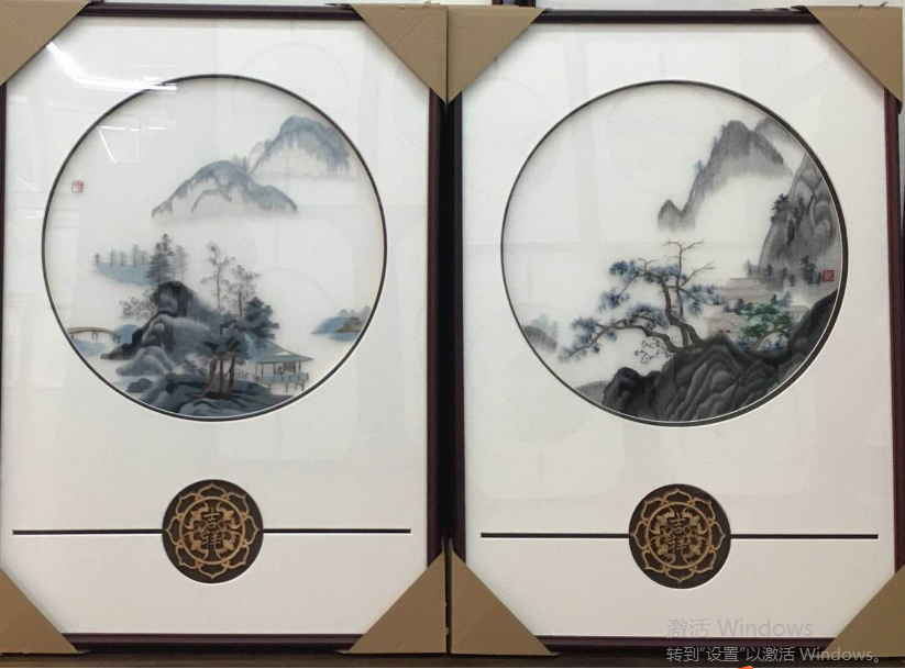 品绣天翔40X140cm山水风景苏绣装饰画细节图