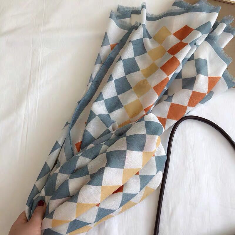 Bright Multi-Color Scarf Shawl Spring And Summer Seaside Vacation details Picture