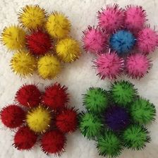 七彩葱彩色毛绒球儿童创意手工材料装饰毛毛球