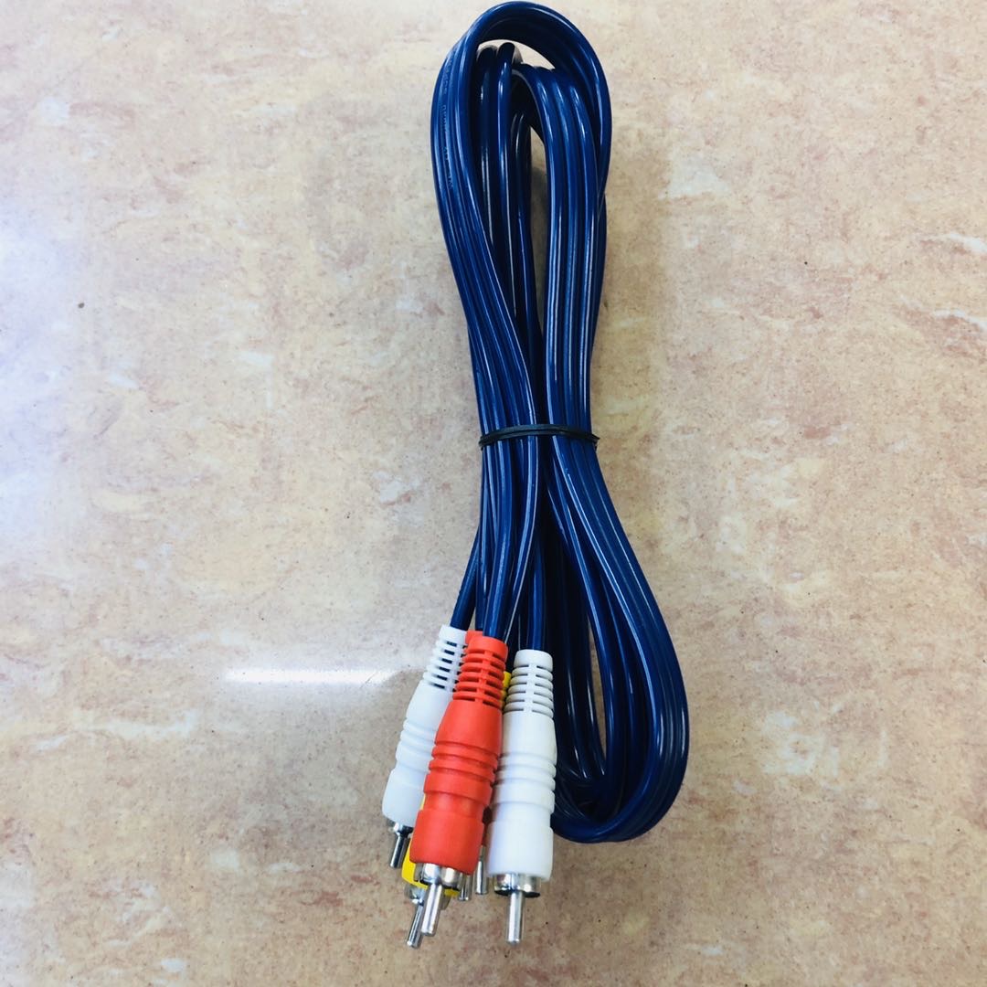 电视网络机顶盒天猫魔盒专用AV线一分三莲花插3.5mm一拖三视频线细节图