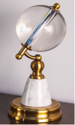 创意大理石圆锥形水晶地球仪摆件