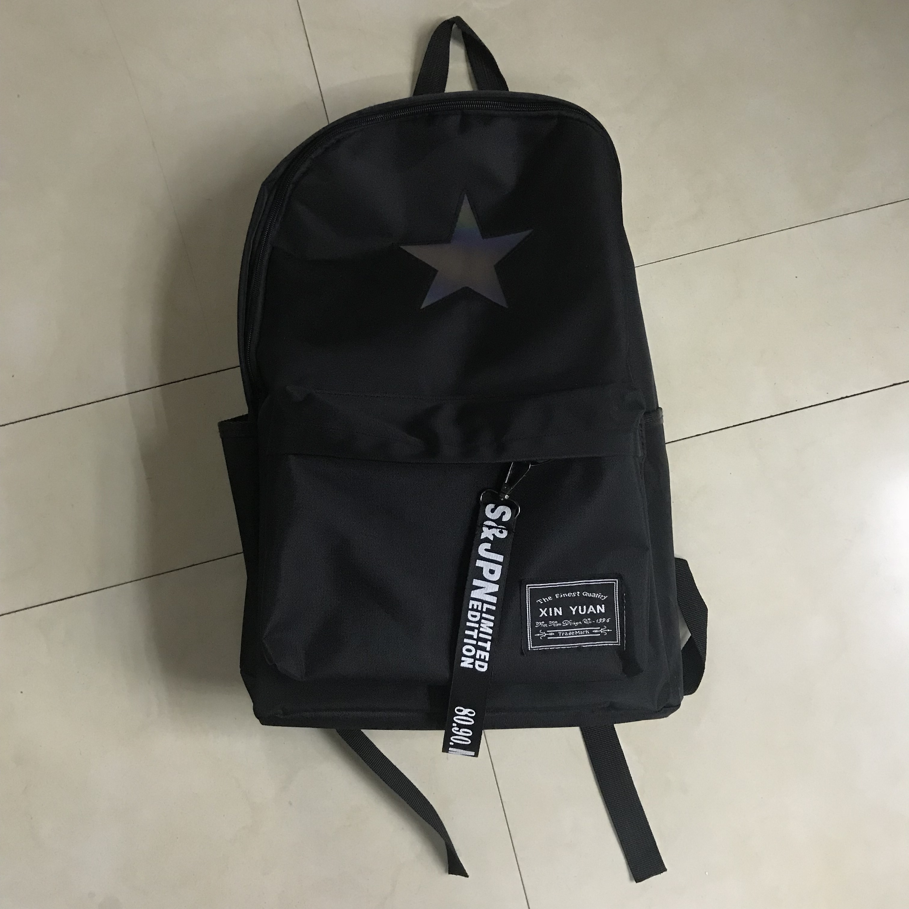 Black Schoolbag Classic Simple Backpack Casual Bag