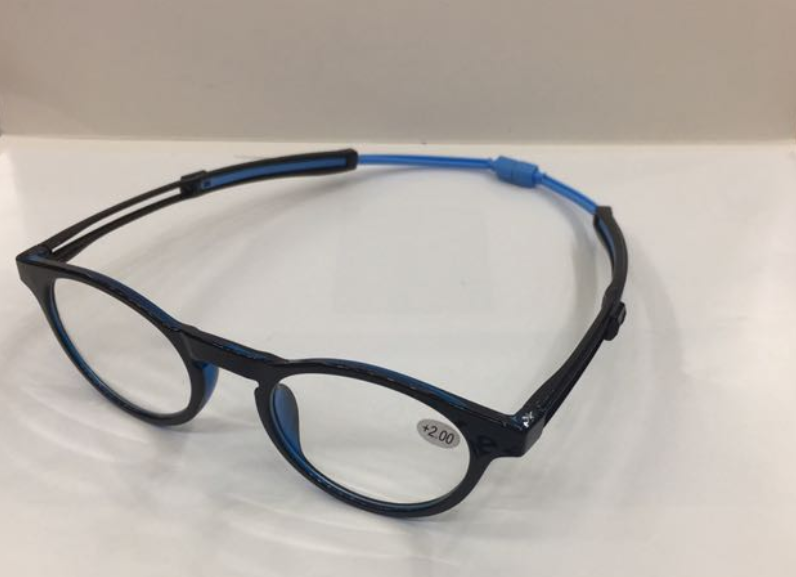 Square-framed reading glasses, hyperopia glasses, thick-framed comfortable glasses for the elderly, PC anti-blue light with magnetic rope 1692 Specification image