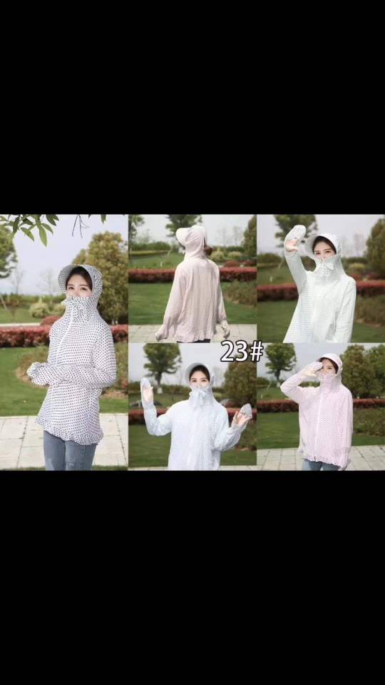 Spot New Driving And Cycling Sun Protection Clothes Female Summer Anti-Ultraviolet Breathable All-Matching Thin Coat Specification drawing