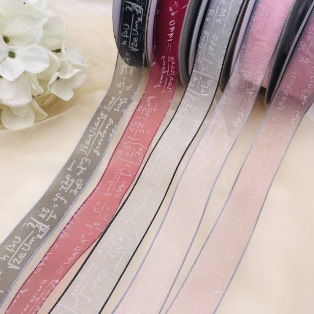 NG29 inspection Korean printed yarn ribbon shoe flower decoration materials gift box packaging accessories 2.5cm
