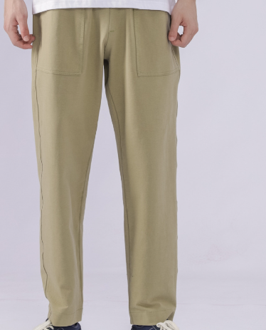 Japanese-style loose straight-leg casual pants for men and women, simple solid color stretched-waist trendy pants, spring and summer thin nine-inch pants