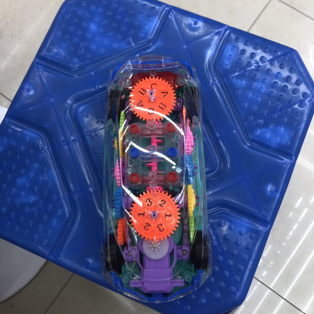 Transparent educational concept car, electric toy car with music and lights for boys and children, small car Specification image