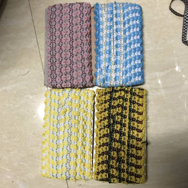 White Yellow Purple Powder Micro Three-Dimensional Flower Small Fresh National Wind Ribbon Clothing Home Accessories Diy Accessories details Picture