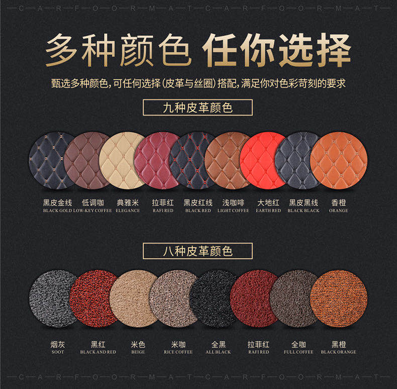 Full Surround Leather Special Car Special Car Foot Mat Large Surround Easy To Clean Carpet Mat Car Mat Foot Mat Non-Slip Mat Specification drawing