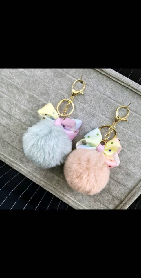 Colored ribbon drill hand bow hair ball pendant thumbnail