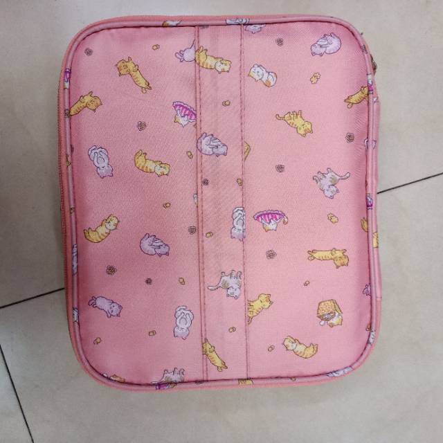 Twill cartoon pattern cosmetic bag