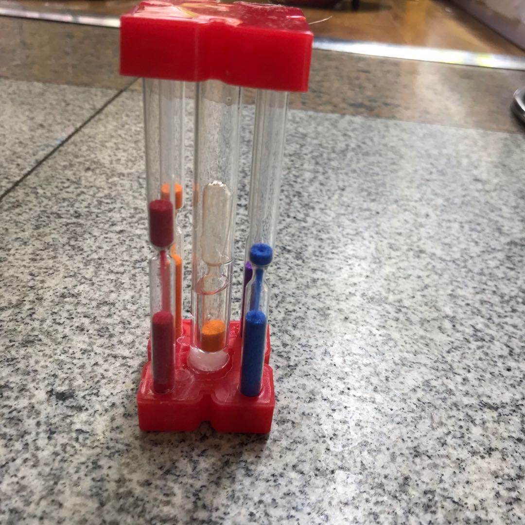 塑料玻璃沙漏五管玻璃沙漏五色沙漏来样定做厂家直销产品图