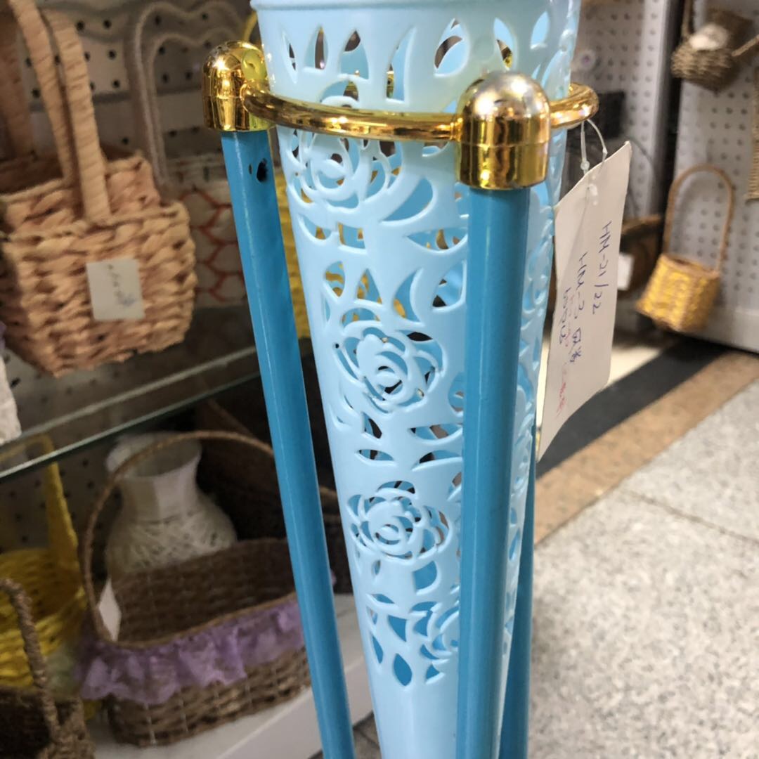 塑料室内落地式简约花盆架仿古铁艺花架宽图