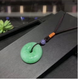 A genuine natural Burmese jade peace pendant details Picture
