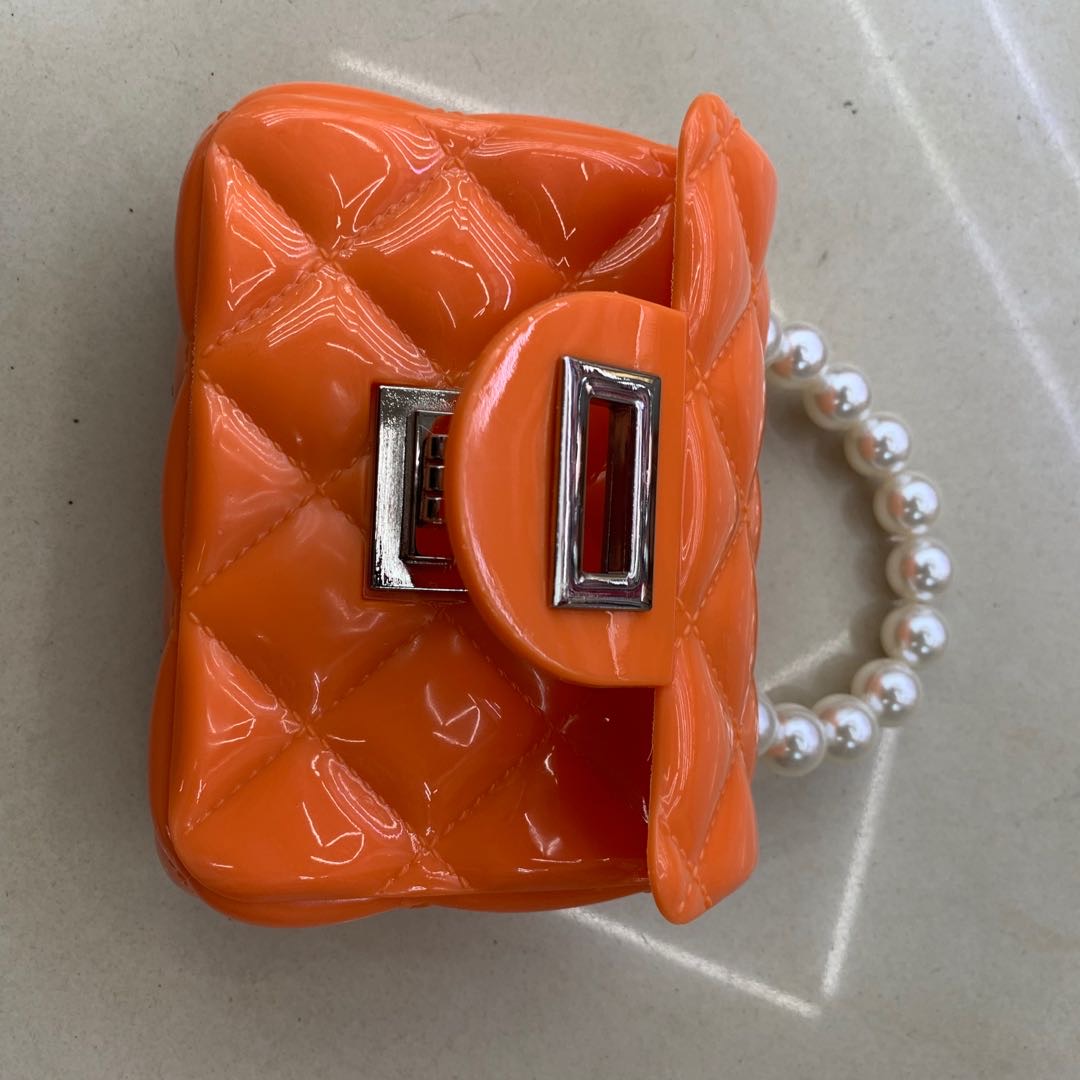 Summer Flower Cute and fashionable jelly Bag crossbody handbag in orange style Specification image