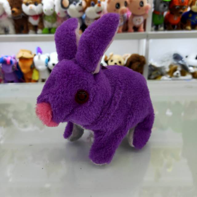 Polyester battery flat fur rabbit children's entertainment toy Specification image