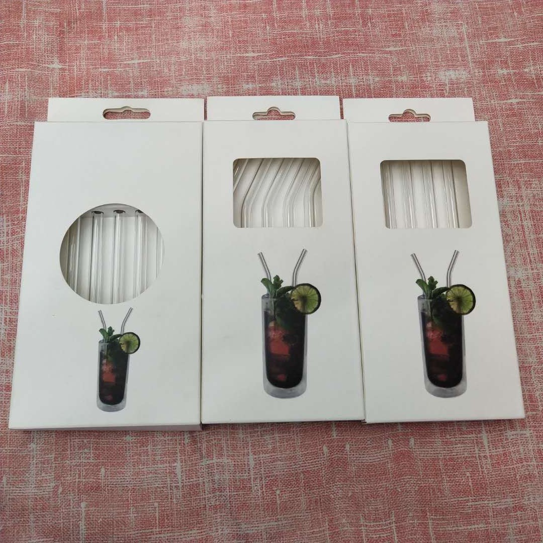 Bent glass straws, colored glass straws can be reused Specification image