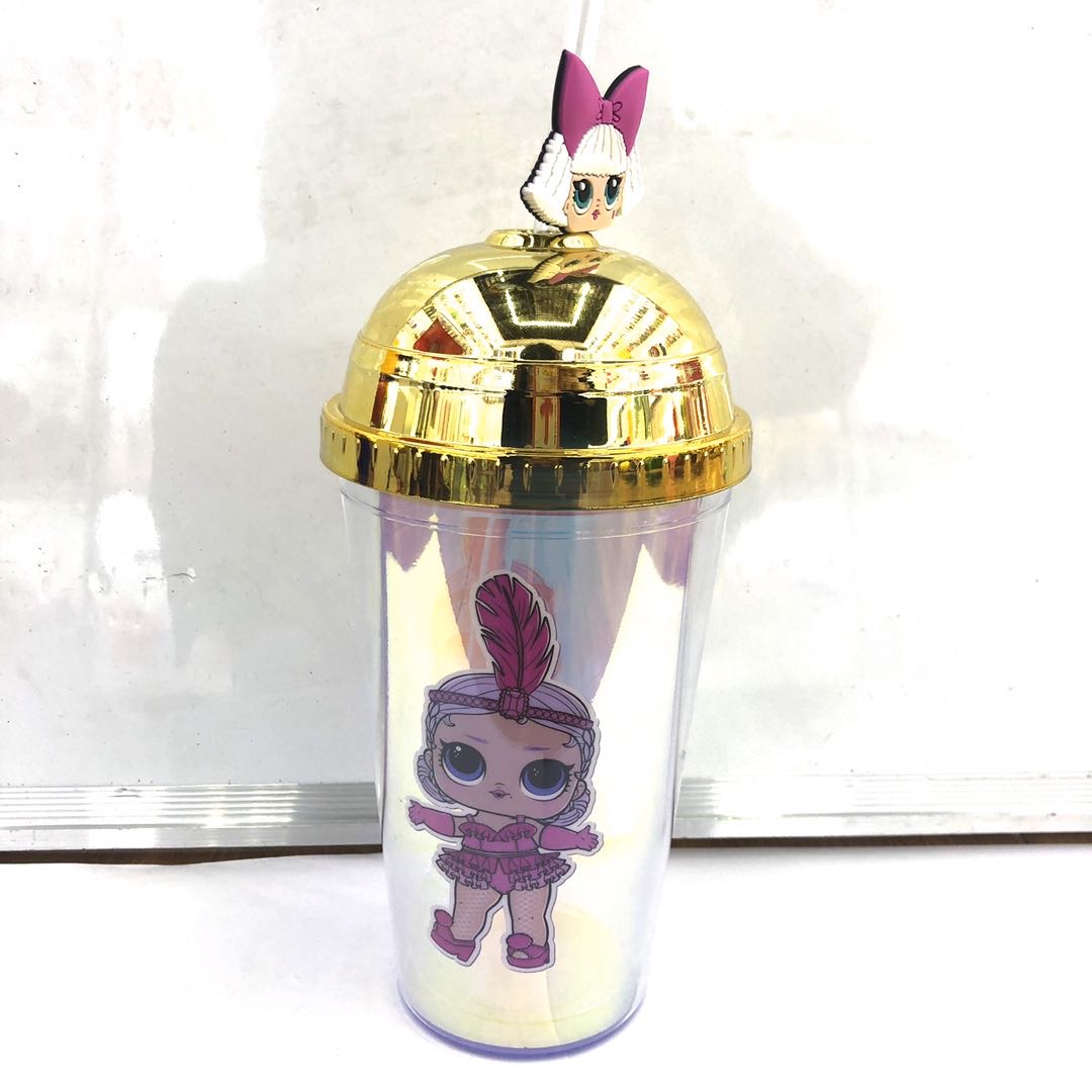 Little girl golden Durable glass Multicolored juice glass beer glass bar drinking glass liquid cold glass thumbnail