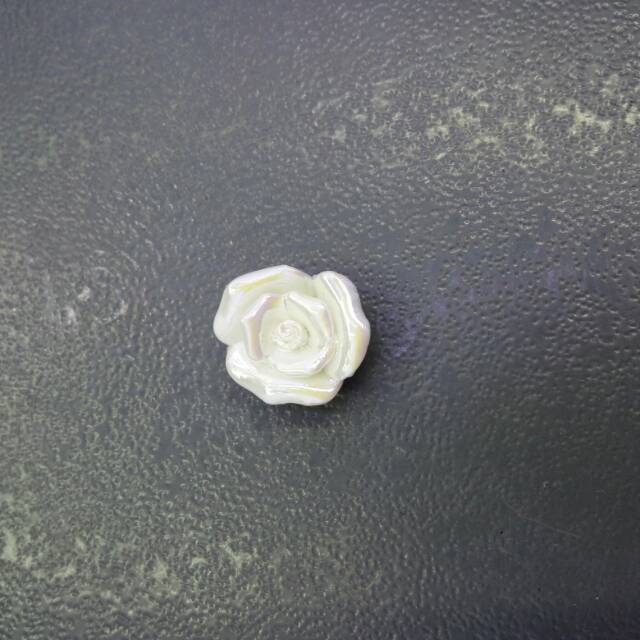 韩系小清新镀彩陶瓷白色花瓣工艺饰品配件