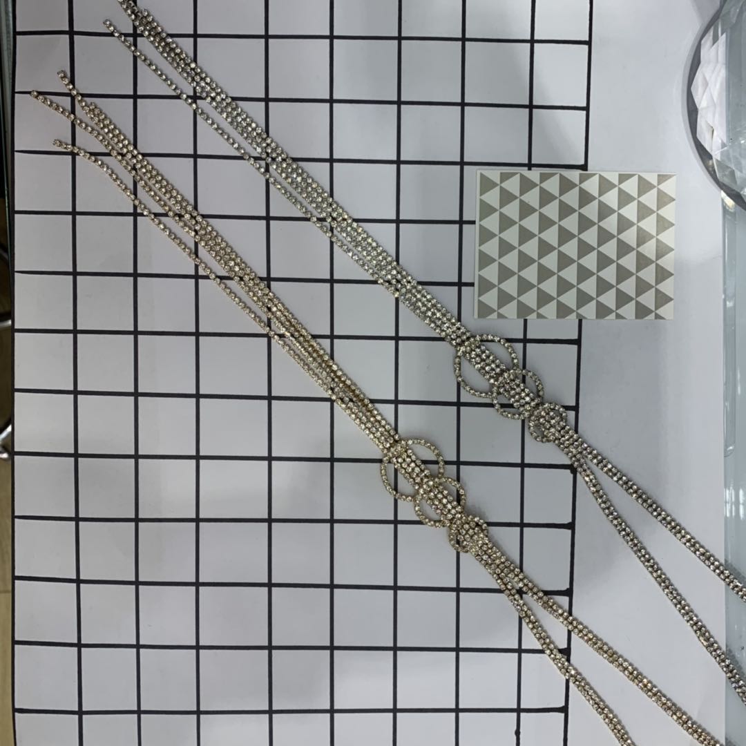 欧美金属感气质长款项链时尚锆石项链简约环保网红饰品