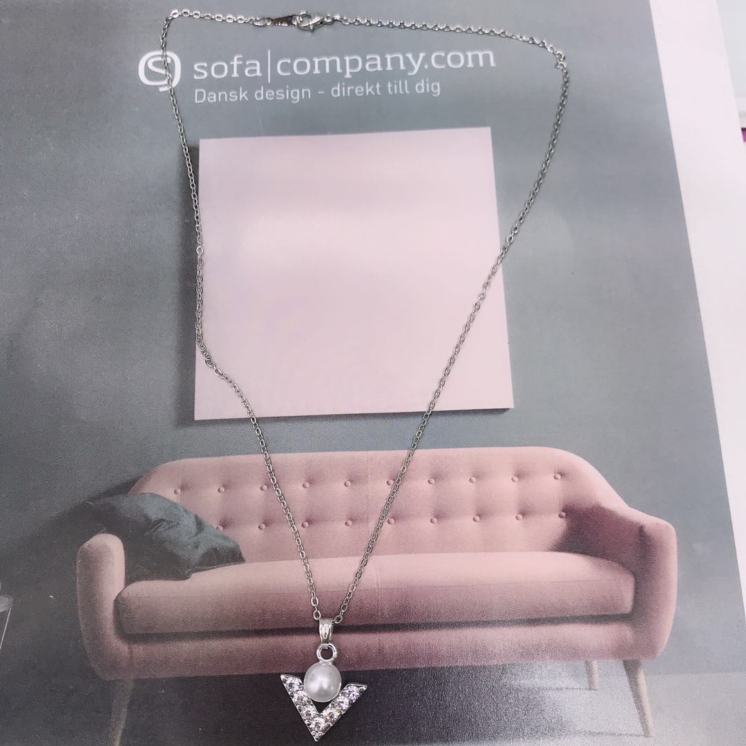 气质百搭珍珠微镶ins项链女韩版简约短款锁骨链