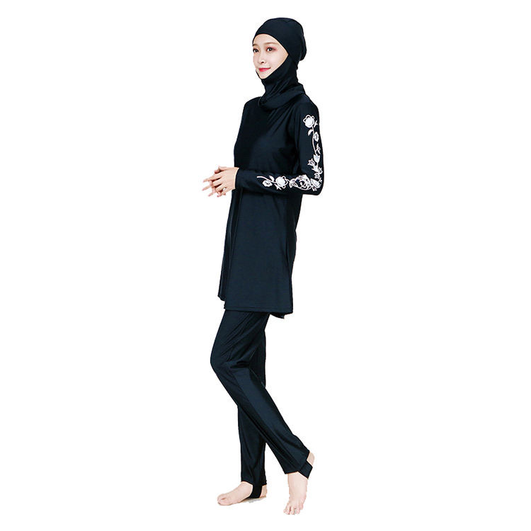 穆斯林保守泳衣新款回族泳衣伊斯兰游泳衣学生运动盖头保守泳装产品图