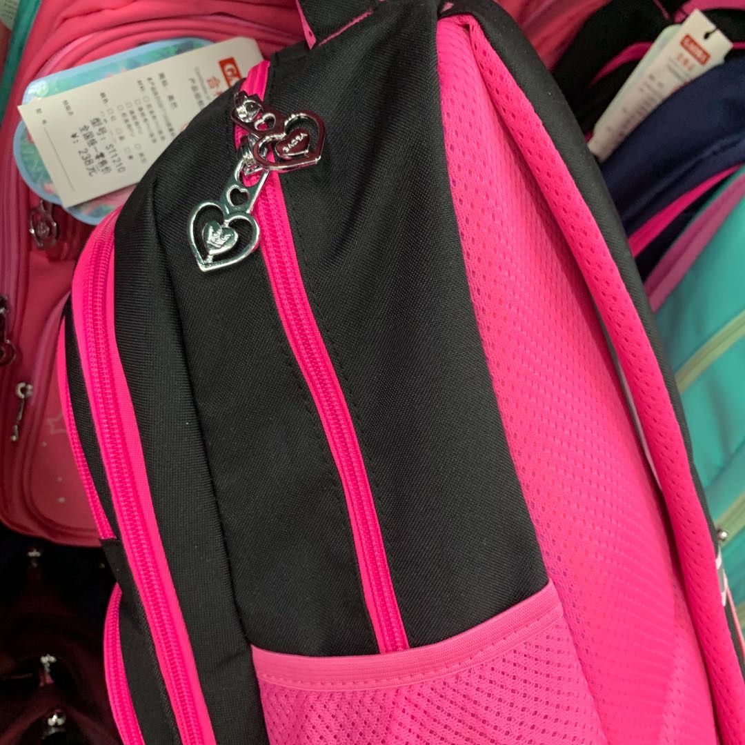 儿童双肩包小学生书包男童女童低年级背包新款玫红色细节图