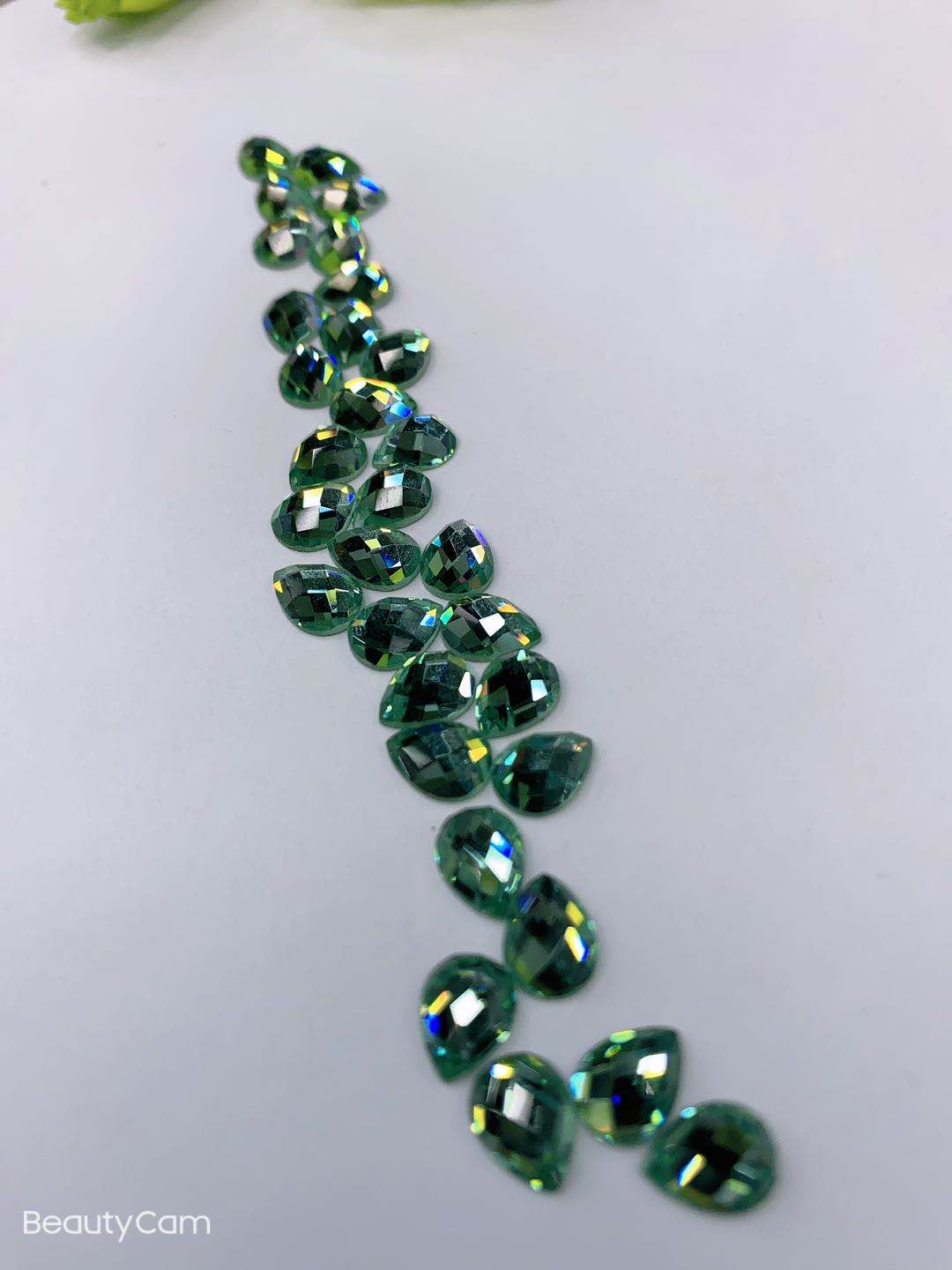 6*8 Light Green Turtle Surface Water Drop Shaped Boutique Drill Diy Drill Specification drawing