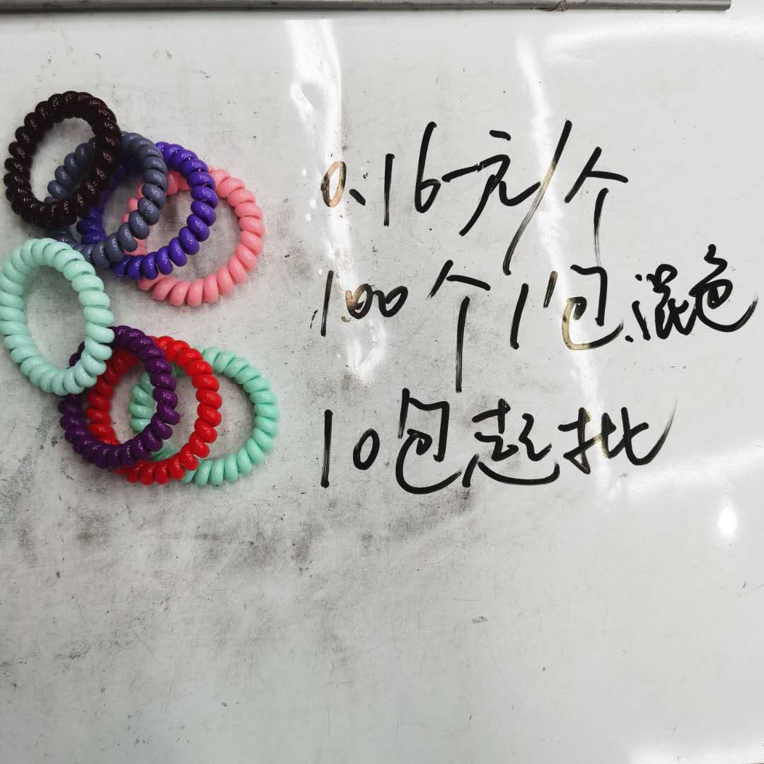 韩版时尚洋气百搭女士发圈糖果色电话线皮筋