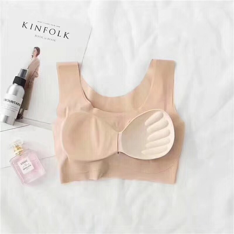Trackless Sports Bra Women's Underwire Vest Shaped Underwear Shock-Proof Running Fitness Push-Up Bra Specification drawing