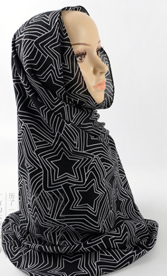 Ladies All Wear Muslim Star Pearl Chiffon Headscarf Shawl
