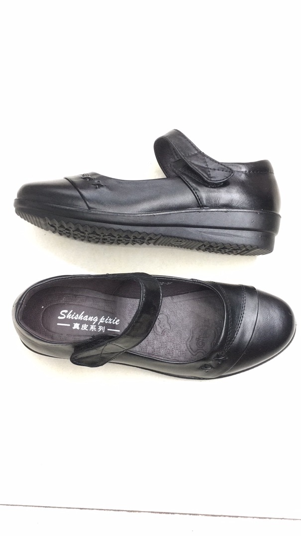 182 Hengdeli cowhide polyester sole machine-pressed shoes details Picture