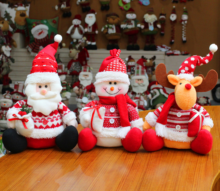 厂家直销圣诞老人坐姿圣诞礼品橱窗摆件圣诞装饰品