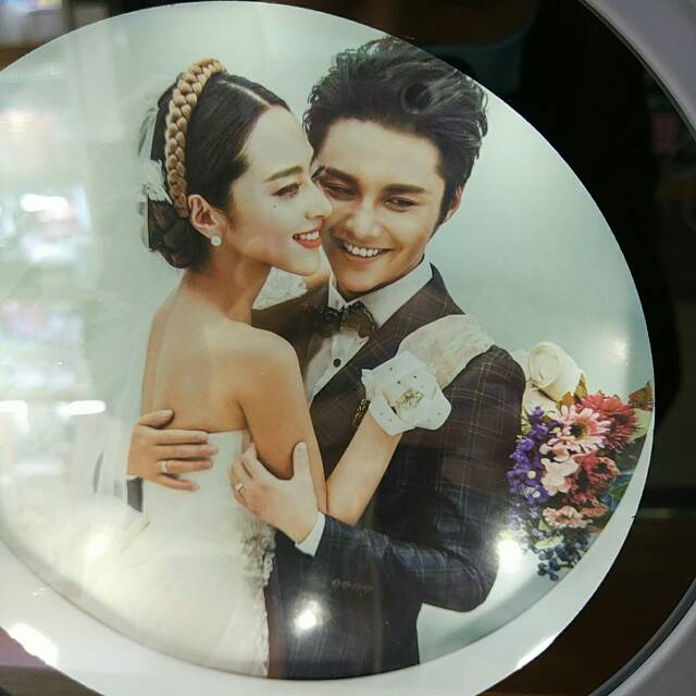 镜子相框钟表款组合画框创意客厅摆件带灯可亮开灯相片关灯镜子细节图