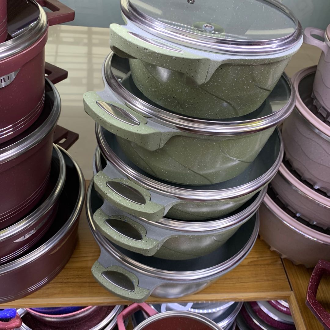 ins green frosted cookware, stainless steel products, kitchen and bathroom utensils details Picture