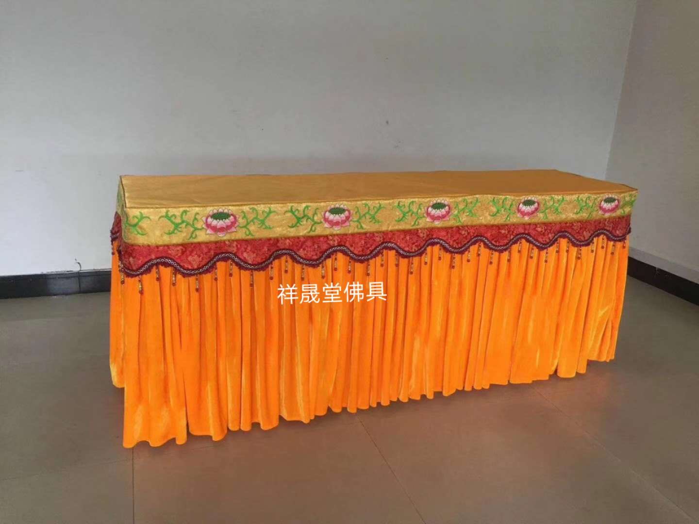 佛教佛具寺庙佛堂桌裙供桌布台布佛台桌罩神位供桌布定制