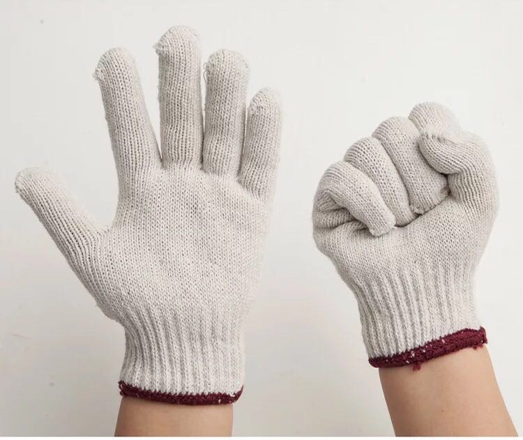 Yarn gloves wear-resistant thickened roving gloves manufacturers to increase the wholesale custom dirty white cotton thread labor gloves thumbnail