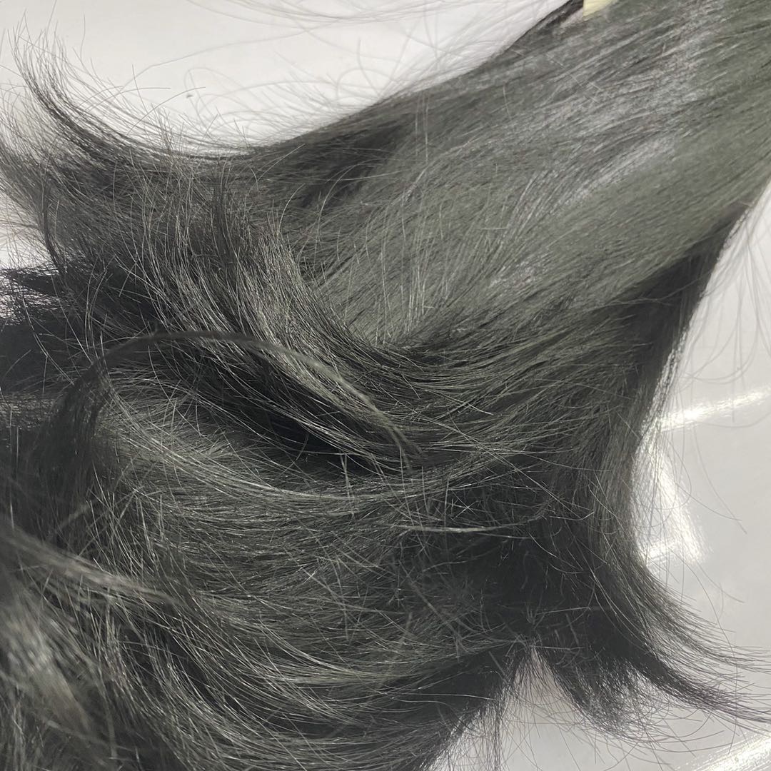 热销经典爆款简约气质黑色化纤长发直发马尾假发产品图