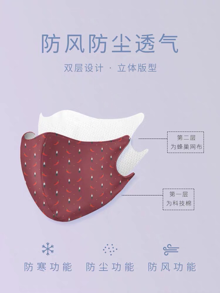 印花一次女神韩版防晒防尘防飞沫透气口罩细节图