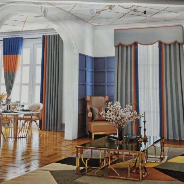 Sherry curtains are fashionable, novel, simple and elegant, suitable for living rooms, bedrooms, etc