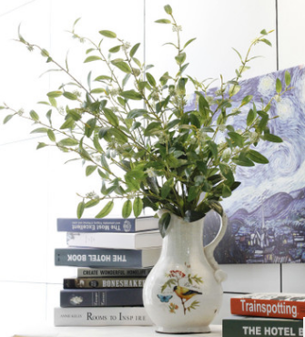 5-head Holly fruit with leaves High-end illustration material simulation flower JX001 5-head Holly fruit leaves
