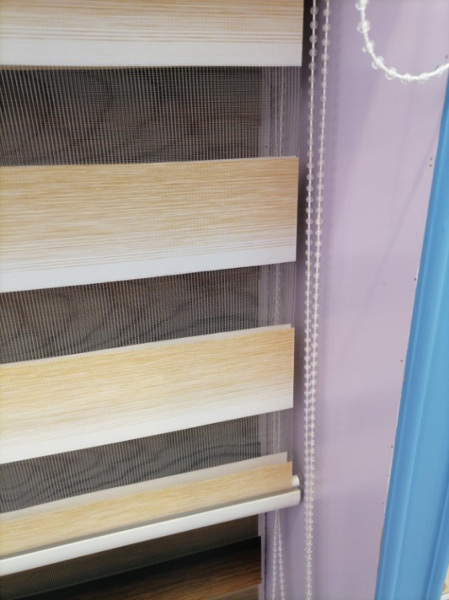 Bamboo And Wood Simple Soft Gauze Curtain Rolling Curtain Shutter Shutter Roll Type Perforation-Free Curtain details Picture