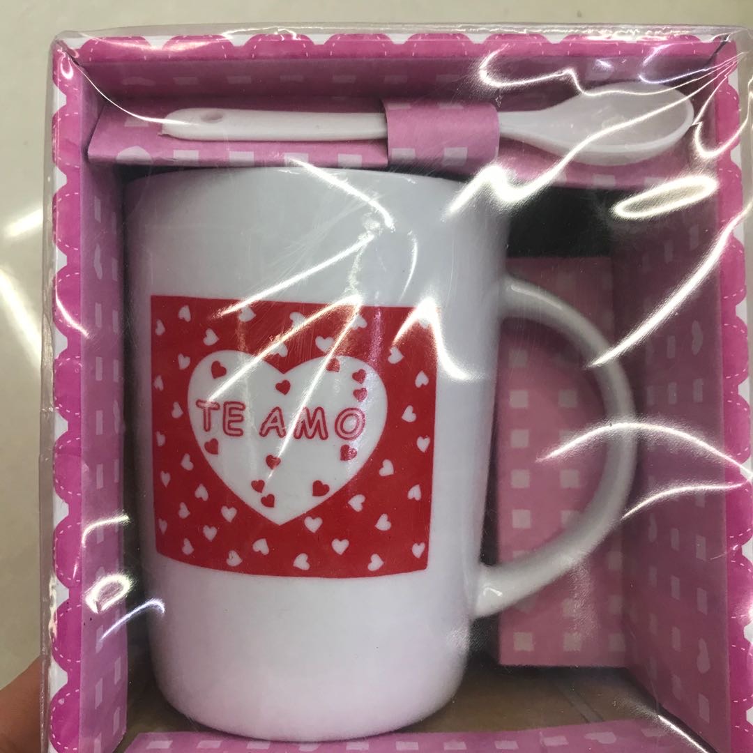 单杯彩盒装含小汤匙普通家用喝茶果汁