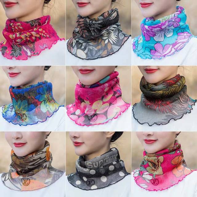 韩版时尚网纱面罩多种图案夏日防晒袖套日韩清凉时尚面纱细节图