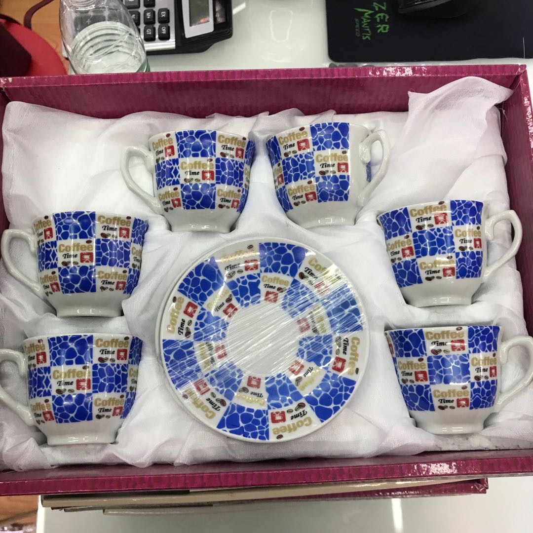 Ceramic Coffee Cup and Saucer Set in Elegant Gift Box