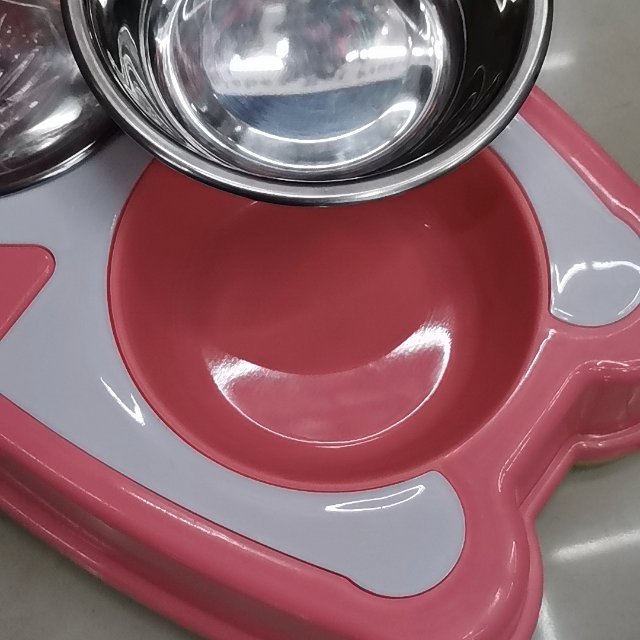 卡通企鹅四色宠物碗不锈钢宠物双碗宠物猫狗盆产品图